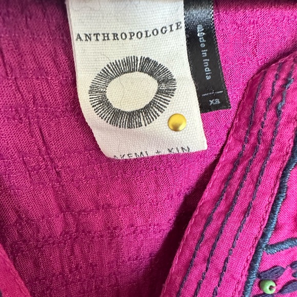 Anthropologie beaded longline blouse size XS - like new - Picture 5 of 6